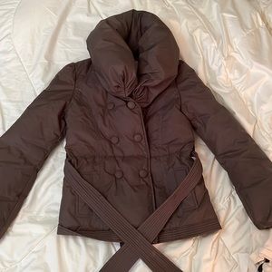 New Feather Down khaki coat, size xs, by Pink Martini
